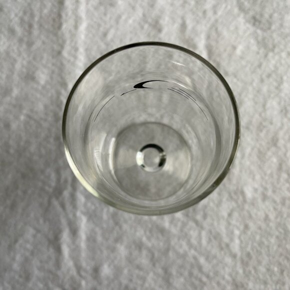 Frontier Airlines Stemmed Footed Wine Water Clear Glass  4.5" Vintage 60's FLAW - Picture 7 of 12
